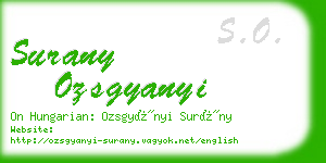 surany ozsgyanyi business card